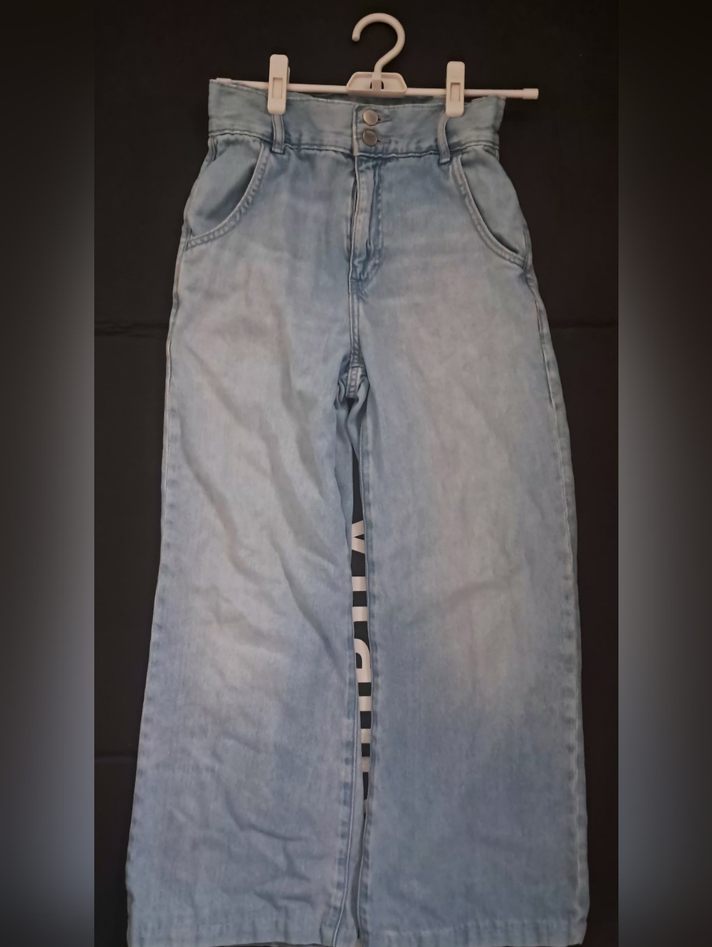 Uniqlo High Waist Light Wash Wide Leg Jeans